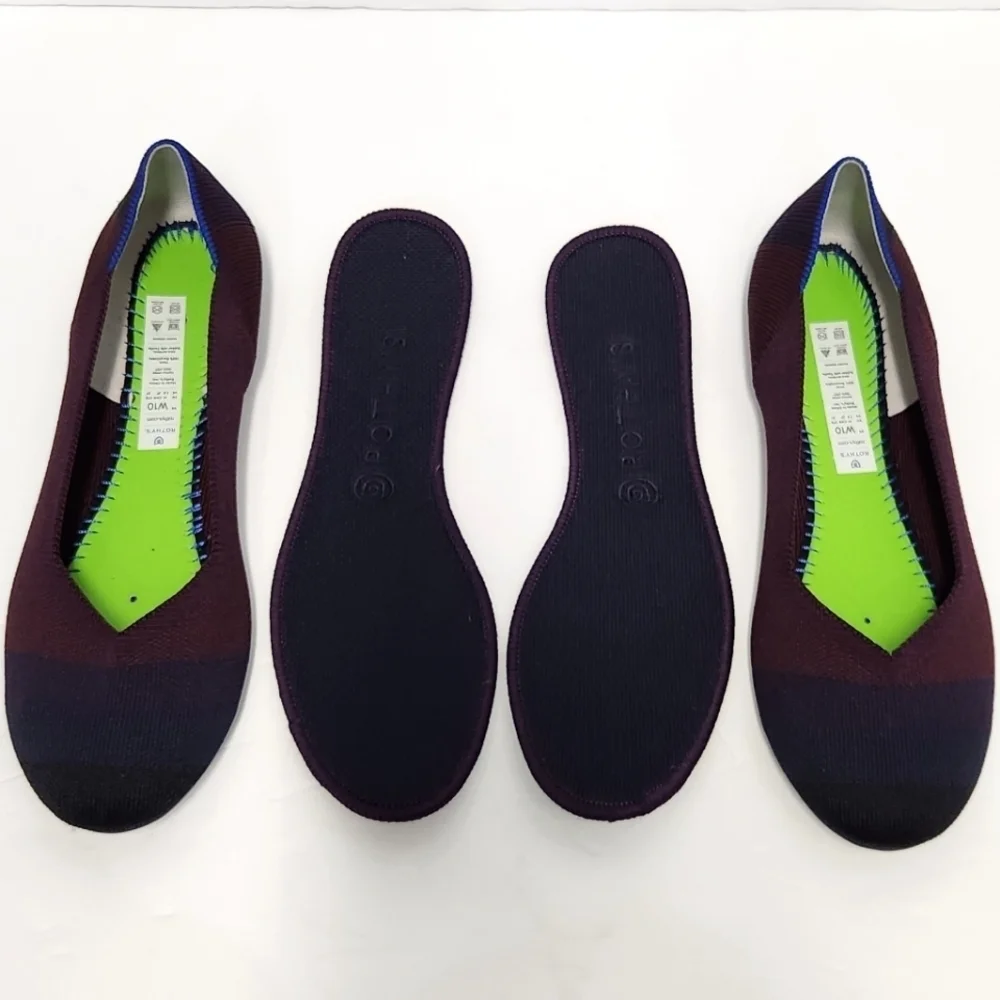 Rothys Blackberry Captoe Ombre Stripe Colorblock‎ Flats